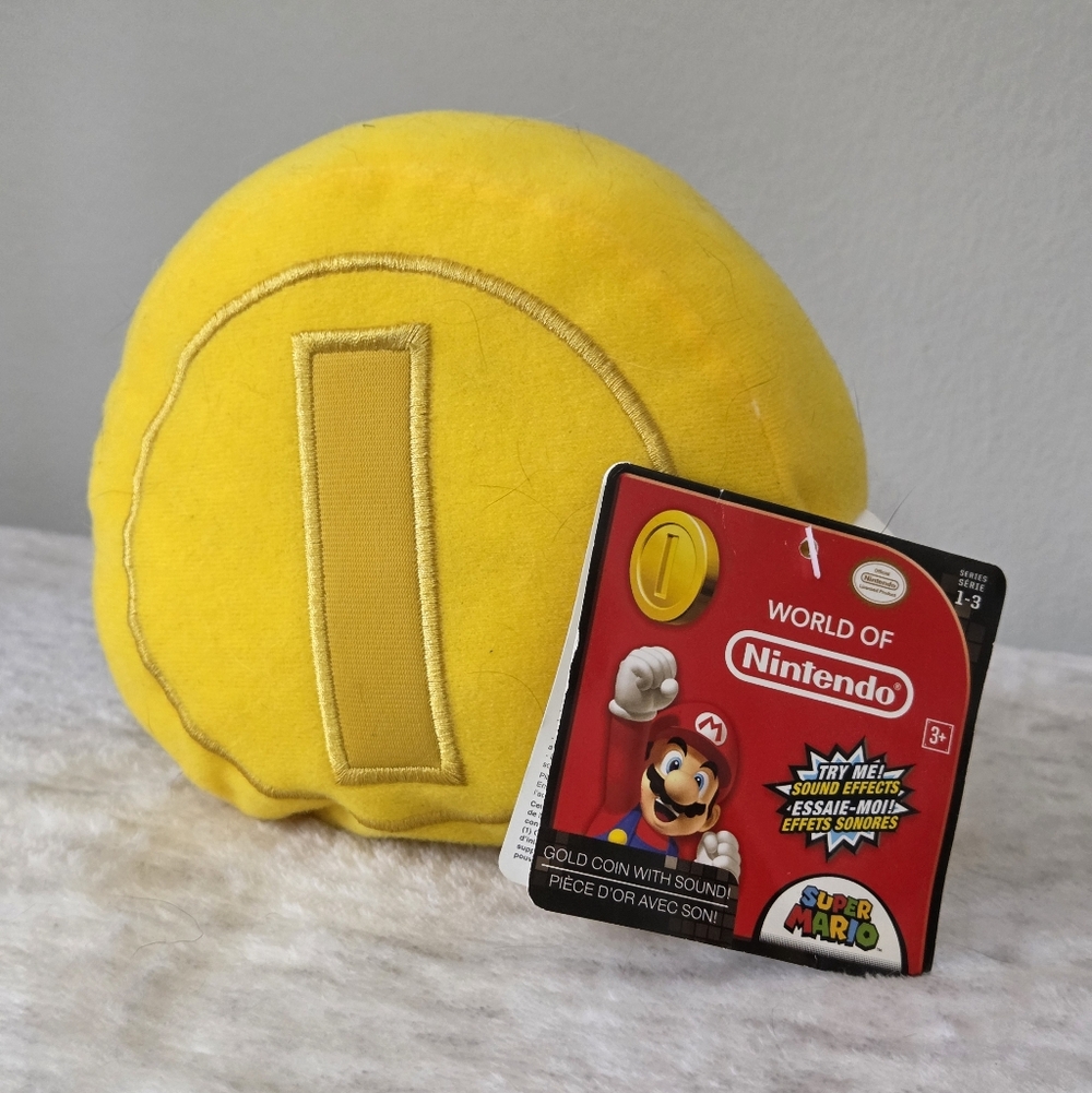 World of Nintendo Super Mario Gold Coin 5-Inch Plush with Sound FX